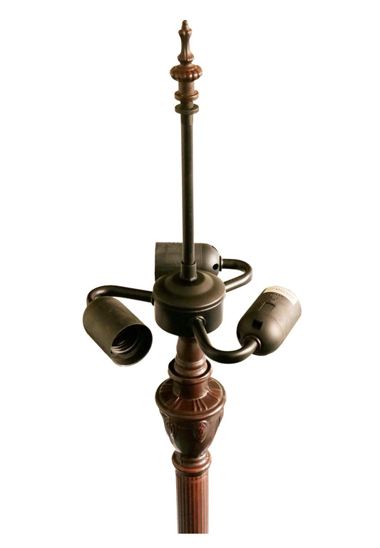Extra-Large Heavy Metal Floor Lamp Base with Decorative Round Base for 18" 20" and Large Tiffany lamp shade