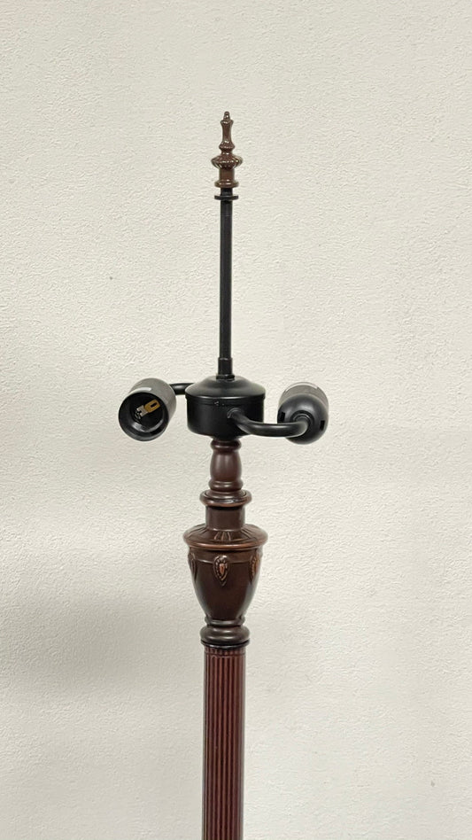 Vintage Style 2-Light Metal Floor Lamp Base for 16"- 20" wide Tiffany Lamp shade