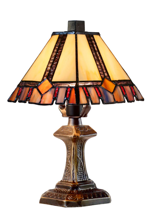 Classical 6" Alcea Square Shade  Mission Style Mini Tiffany Desk Lamp