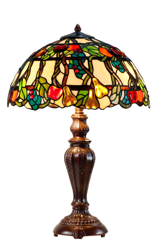 Timeless Collection@16" Rip Fruit Grape Vine Harvest Tiffany Table Lamp