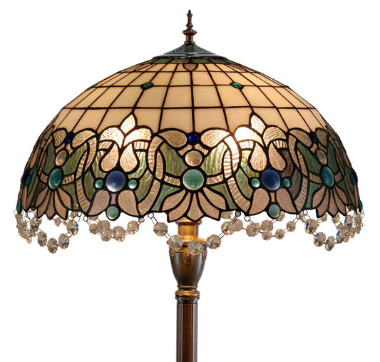 Huge 20" Ocean Blue Jewels Tiffany Floor Lamp