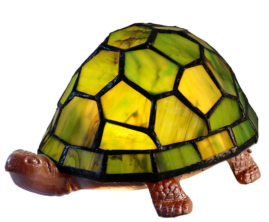 Green Turtle Tiffany Leadlight Art Deco Stained Glass Accent Lamp