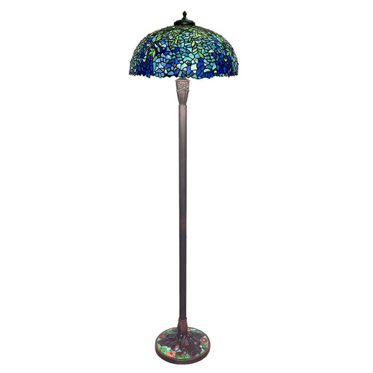 Gorgeous Huge 20" Blue Wisteria Tiffany Floor Lamp With Heavy decor Base