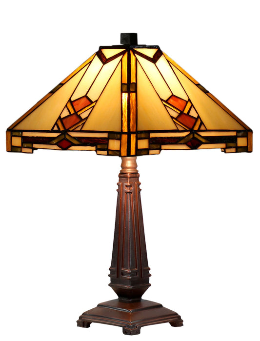 Mission Style 10" Stained Glass Leadlight Tiffany Bedside Lamp