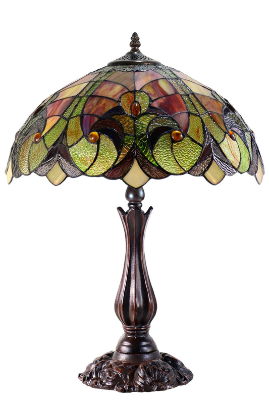 16" Large Amor Red Victorian Style Tiffany Table Lamp