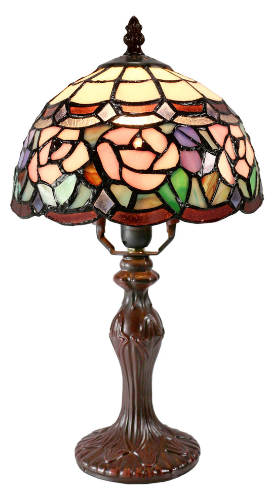 Elegant  8" Floral Style Tiffany Mini Table Lamp