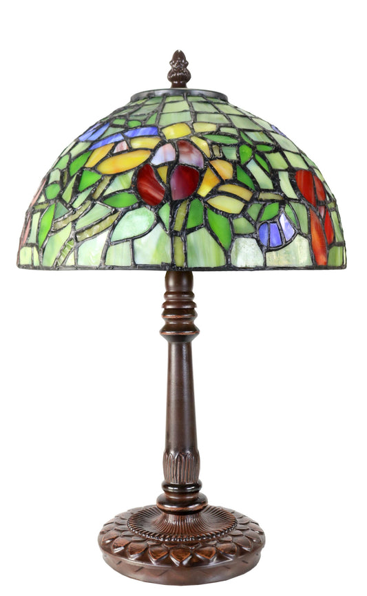 Limited Edition "Exquisite 10" @10” wide Flower Style Iris Tiffany Bedside Lamp