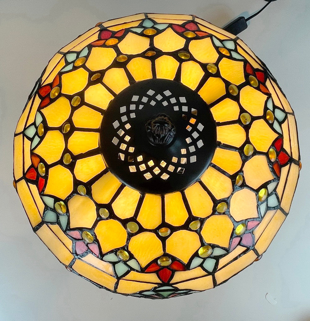 Sale@12" Beige Victorian Style Tiffany Bedside Lamp