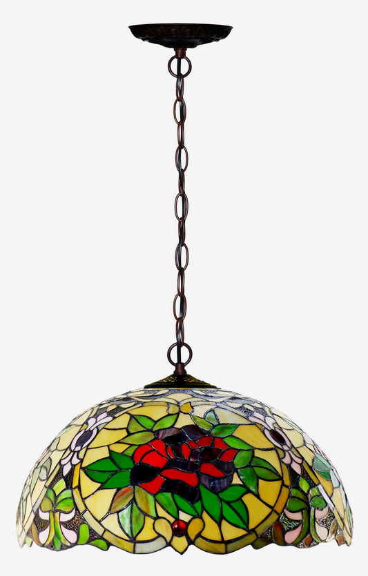 Large 20 " Red Camellia Style Leadlight Tiffany  Pendant Light Down light