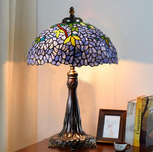 Timeless Collection@Huge 17 inches Blue Wisteria Style Tiffany Table Lamp