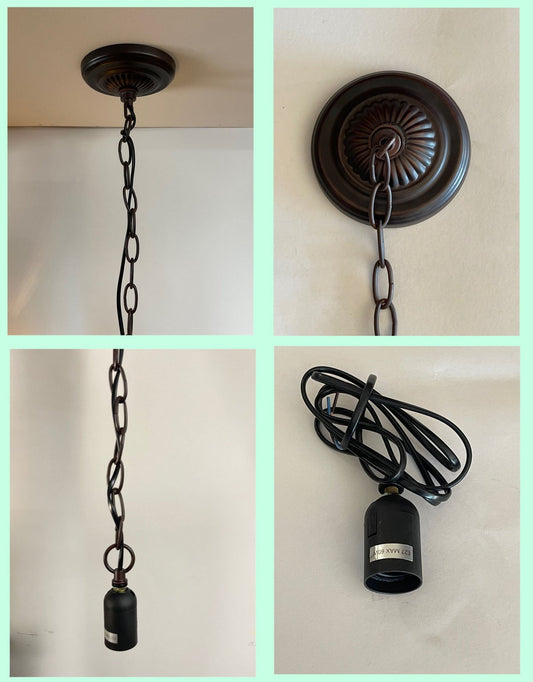 1-Bulb Light Fitting  for 8" -14" Wide Tiffany Pendant lamp shade