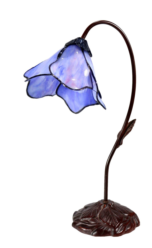 Amazing Flower  Water Lily Style Tiffany Table Lamp* Blue-Purple