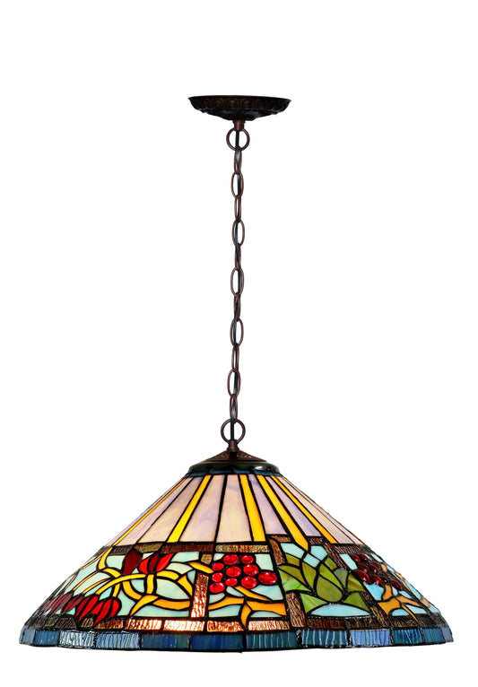 16" Red Fruit Berry Bean Wisteria Style Tiffany  Pendant Light