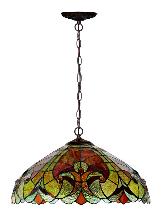 Large 18" Amor  Red Victorian Style Tiffany Style Pendant light