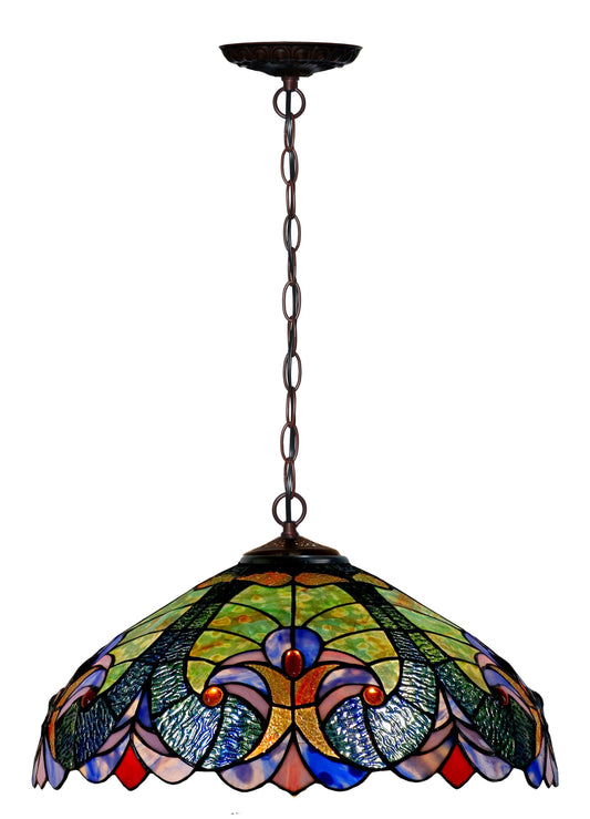 Large 18" Amor  Green Victorian Style Tiffany Style Pendant light