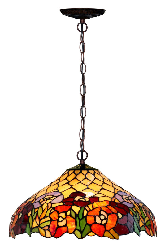 16" Flower Garden Blossom Style Tiffany Pendant Light