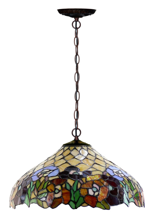16" Flower Garden Blossom Style Tiffany Pendant Light