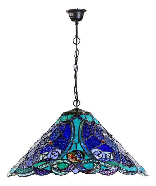 16" Flower Pink Desert Rose Style Tiffany  Pendant Light @Blue