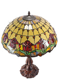 Large 17"  Red Tulip Style Leadlight Stained Glass Tiffany Table Lamp