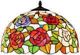Large 16" Rose Style Stained Glass Tiffany Floor Lamp