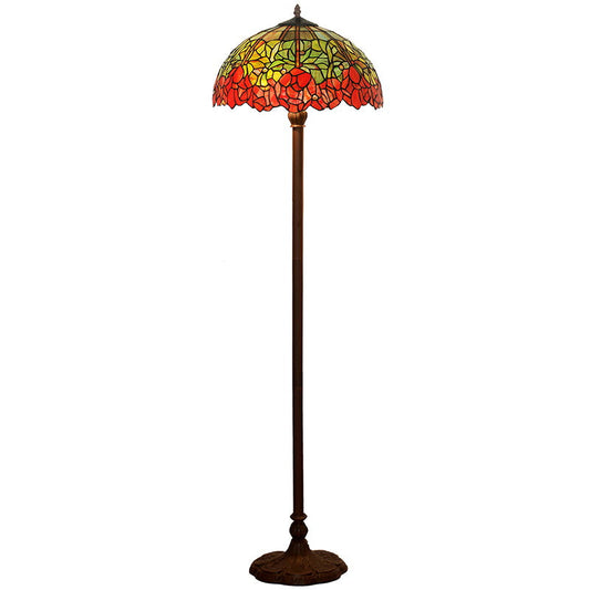 Large 16" Water Lily Style Stained Glass Tiffany Floor Lamp
