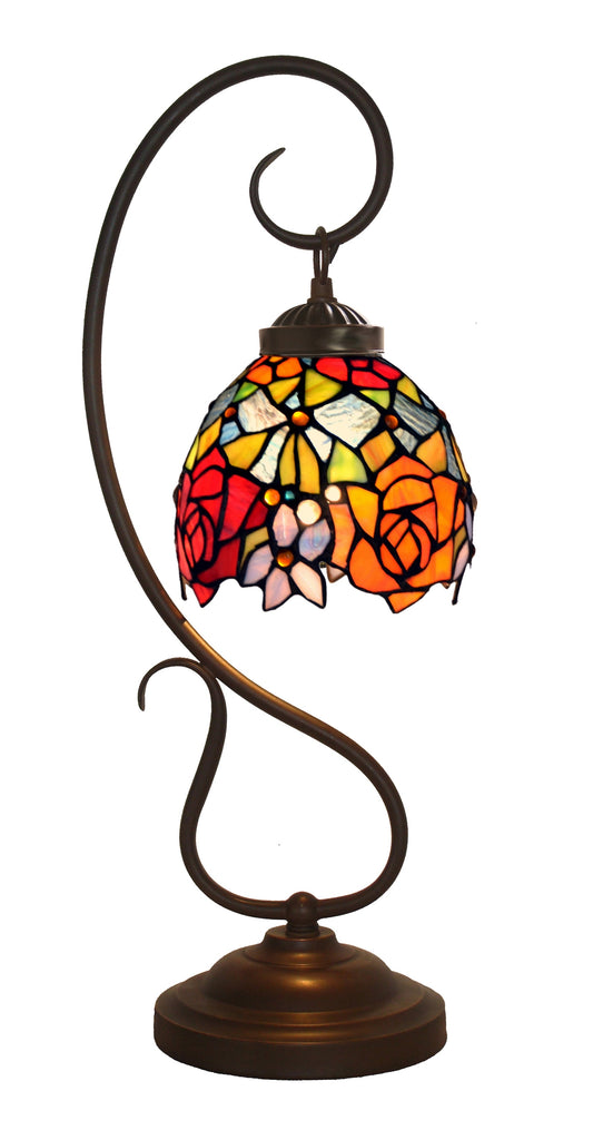 Elegant Rose Tiffany Accent Table Lamp