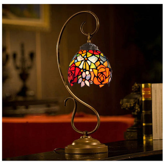Elegant Rose Tiffany Accent Table Lamp