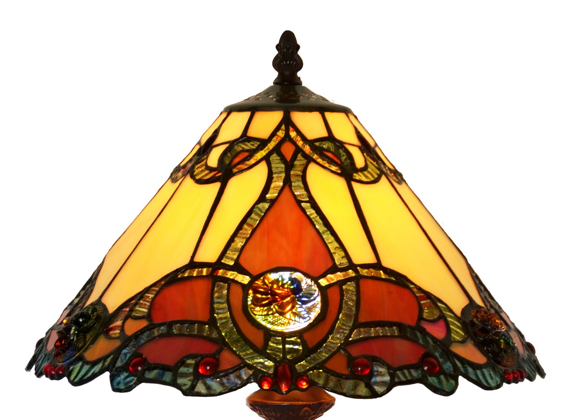 12" Jewel Carousel Tiffany Bedside Lamp