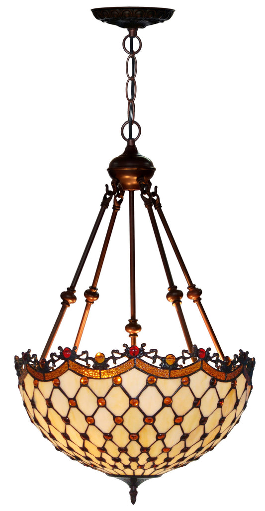 Huge Size Fabulous 18" Beaded  Tiffany Uplihgter Pendant Lights