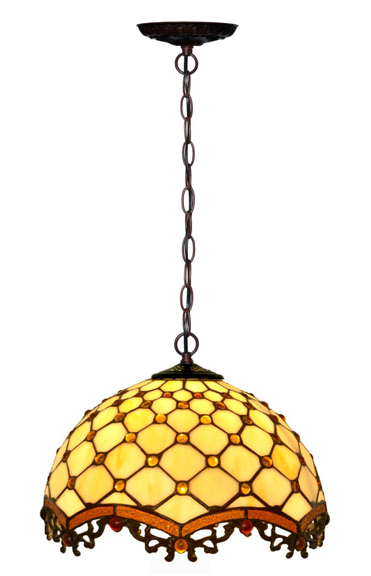 12 “ Classical Beaded  raindrop Style Tiffany Pendant light