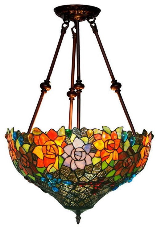 Large Fabulous 17" Flower Tiffany Uplihgter Pendant Lights