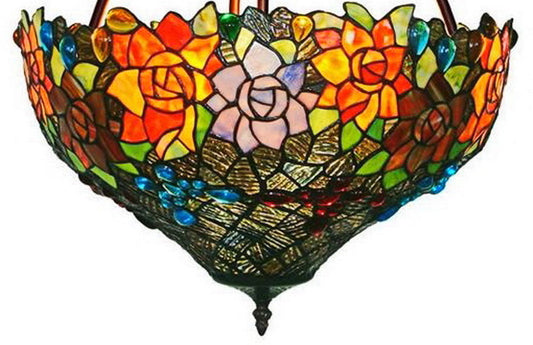 Large Fabulous 17" Flower Tiffany Uplihgter Pendant Lights