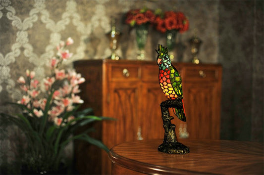 Tiffany Parrot Novelty Table Lamp