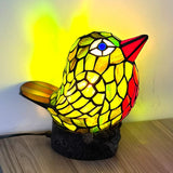 "Happy Bird" Tiffany Leadlight Art Deco Stained Glass Accent Lamp