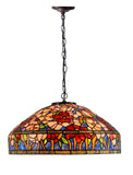 Timeless Collectio@ Large 18 inches Oriental Poppy Style Tiffany Pendant Light