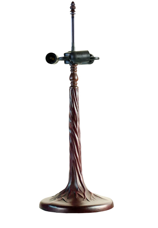 Premium Quality Vintage Metal Trunk Style Tiffany Lamp Base – Antique Brown (3-Light)