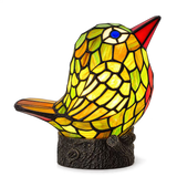 "Happy Bird" Tiffany Leadlight Art Deco Stained Glass Accent Lamp