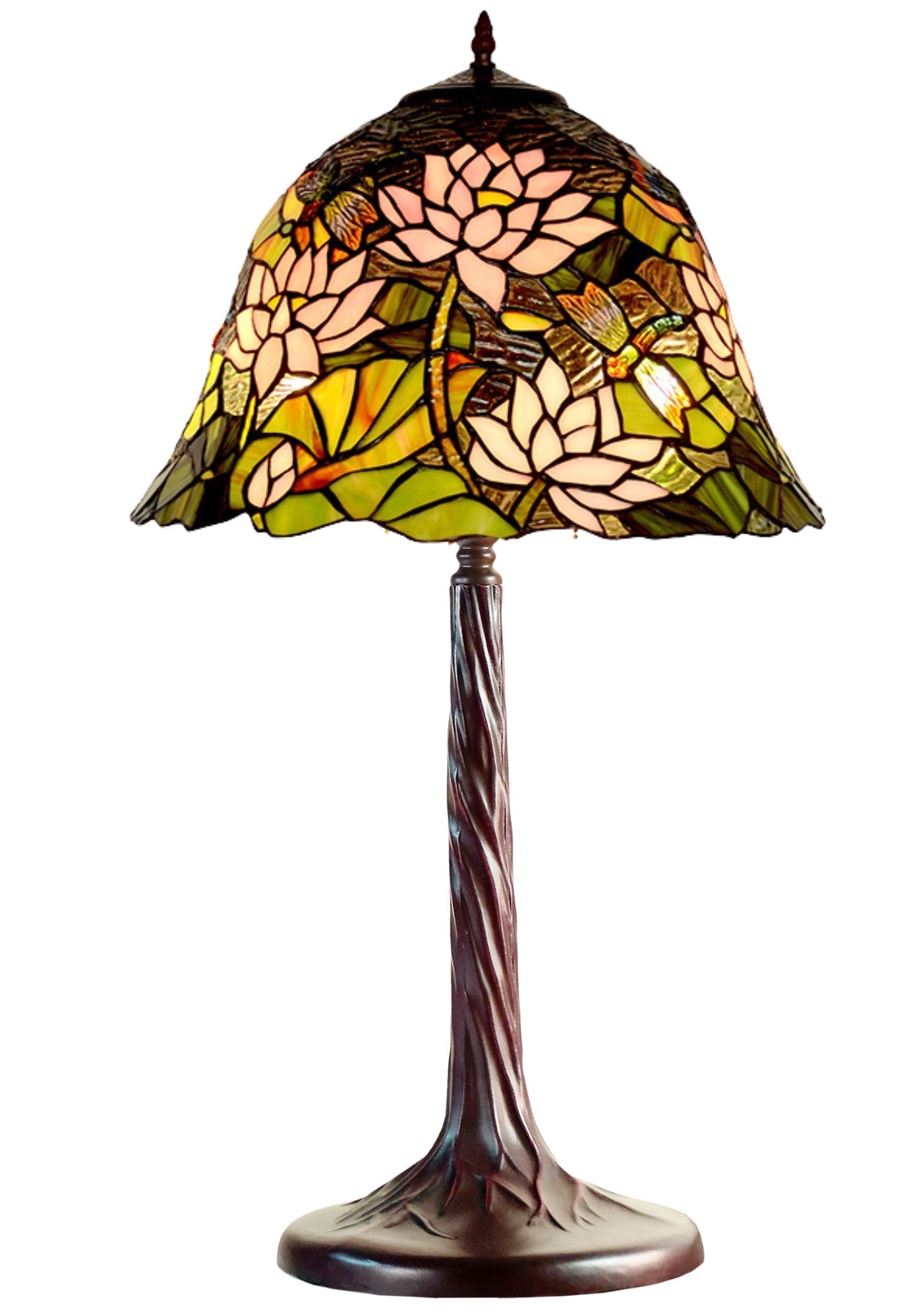 Limited Edition@16" Large Pink Lotus  Tiffany Table Lamp