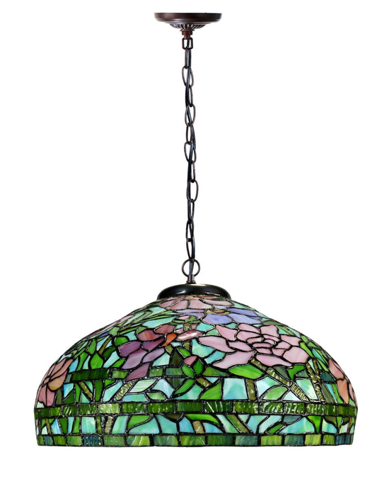 Timeless Collectio@ Large 18 inches Peony Style Tiffany Pendant Light