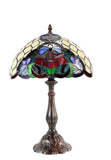 12" Stunning Poppy Flower Tiffany Tiffany Bedside Lamp