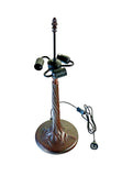 Premium Quality Vintage Metal Trunk Style Tiffany Lamp Base – Antique Brown (3-Light)