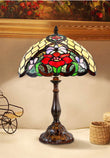 12" Stunning Poppy Flower Tiffany Tiffany Bedside Lamp