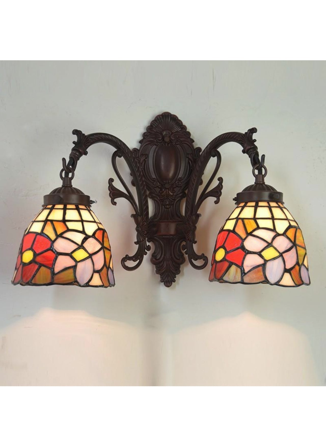 Double Light Flower Tiffany Wall up lights wall light
