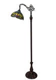 Classic Blue Dragonfly Leadlight Stained Glass Bridge Arm Tiffany  Floor Lamp