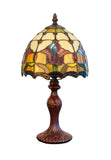 8-Inch Red Tulip Tiffany-Style Small Table Lamp