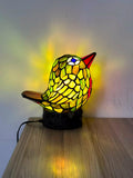 "Happy Bird" Tiffany Leadlight Art Deco Stained Glass Accent Lamp