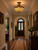 16 “ Large Modern Classic Tiffany Bead Semi Flush Ceiling Light