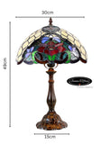 12" Stunning Poppy Flower Tiffany Tiffany Bedside Lamp