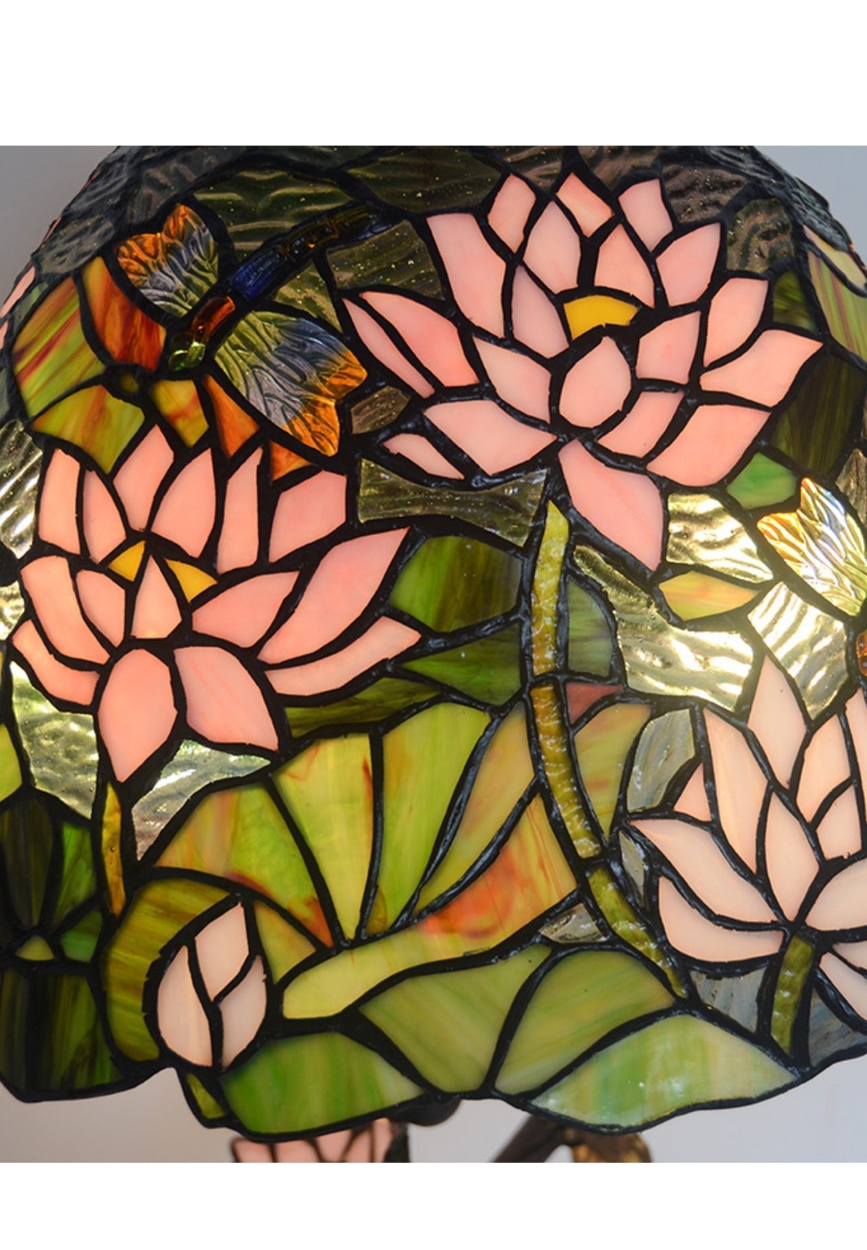 Limited Edition@16" Large Pink Lotus  Tiffany Table Lamp