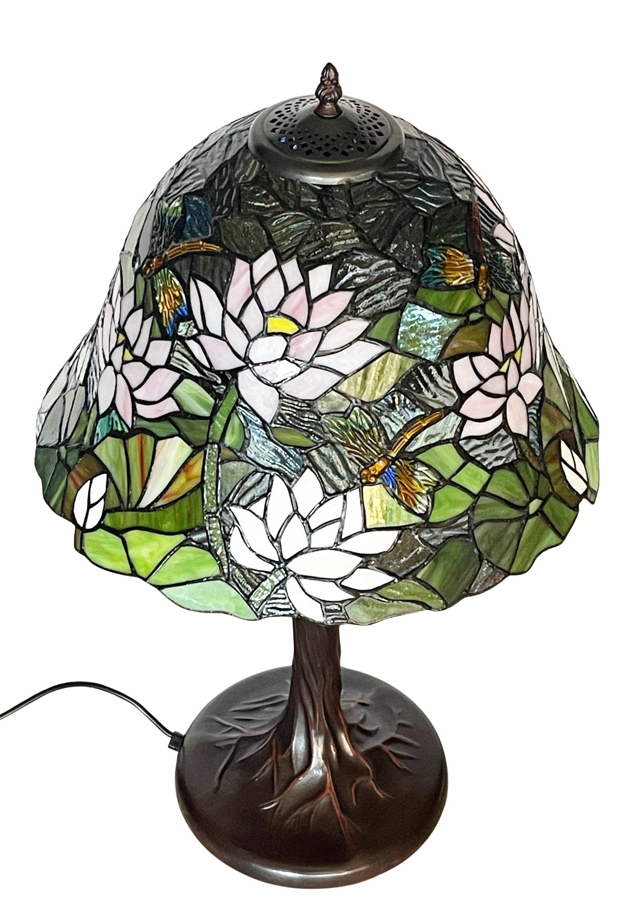 Limited Edition@16" Large Pink Lotus  Tiffany Table Lamp